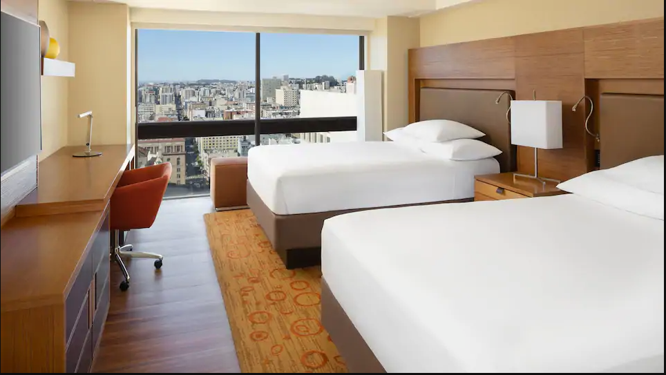 Two Double Beds City View