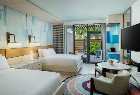 Wellness Two Queen Beds Guestroom with Patio
