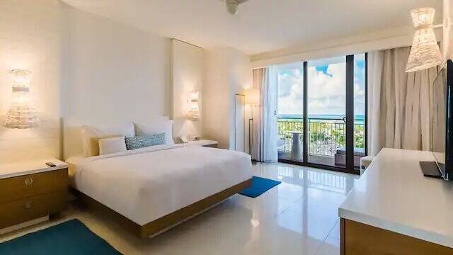 One King Bed with Ocean View Balcony
