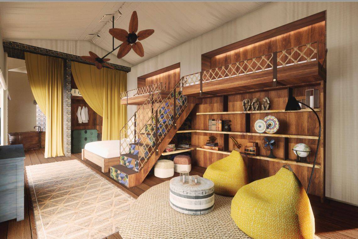 TREETOP TENT, TWO BEDROOM SUITE (ONE KING, TWO QUEEN)