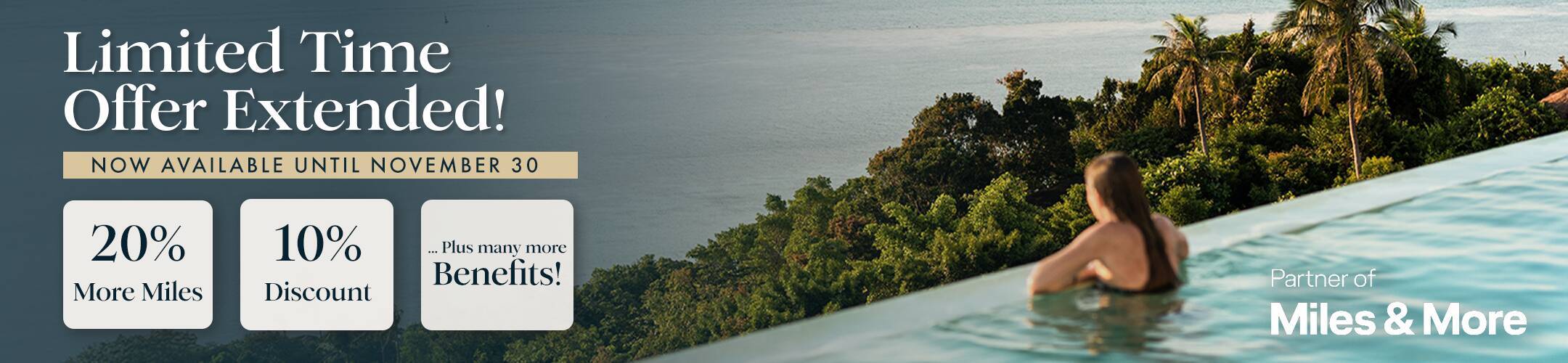 300,000 Miles & More Award Miles  + Elite Travel Benefits