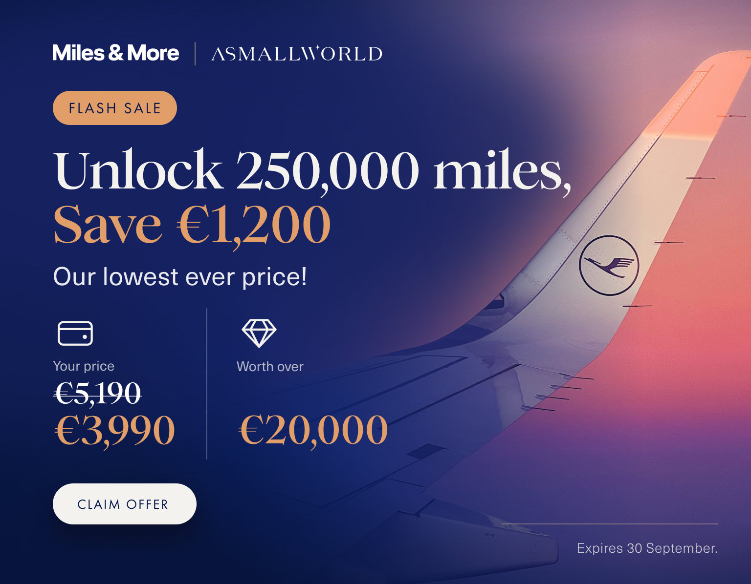 Save 1,200 EUR on 250,000 miles